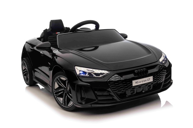 Electric Ride-on car Audi RS E-tron GT 12V, black, wide single seat, 2.4 GHz remote control, USB / A