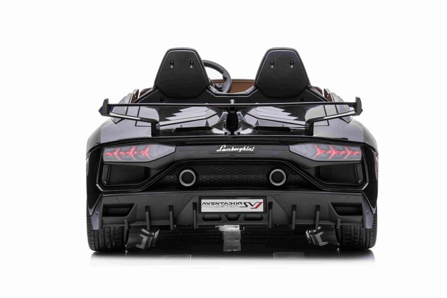 Electric Ride on Car Lamborghini Aventador 24V for two users, Black Paint, MP4 Player, PU Seats, Ver