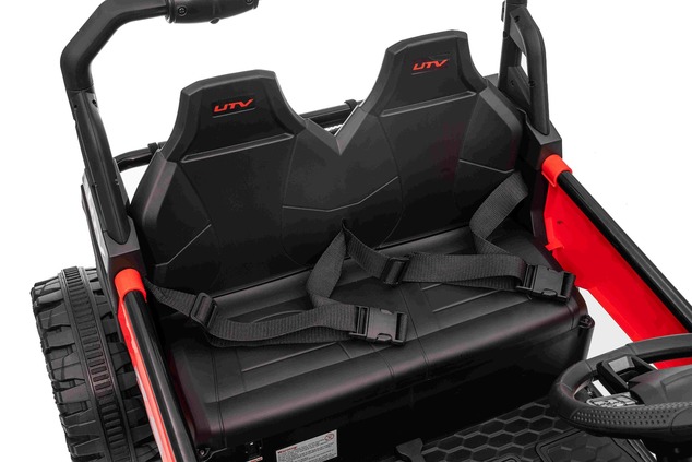 Electric Ride-on car T-REX Ride 4x4 Two-seater 24V, red, MP3 Player with USB/AUX input, 4x4 drive, L