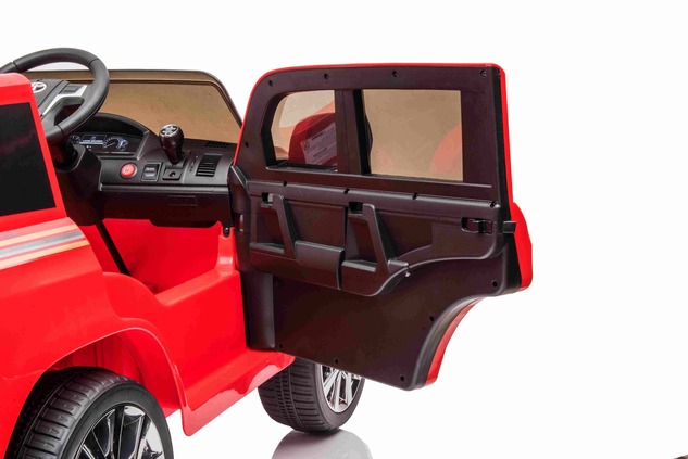 Electric Ride on Car Toyota Landcruiser 12V, RED, Leatherette seat, 12V/7AH Battery, Opening doors, 