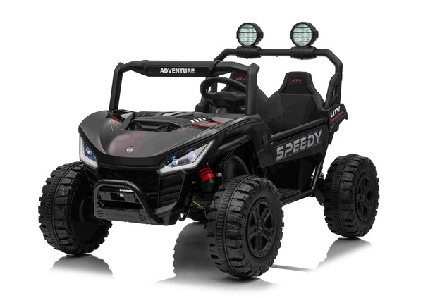Electric Ride-on car T-REX Ride 4x4 Two-seater 24V, black, MP3 Player with USB/AUX input, 4x4 drive,