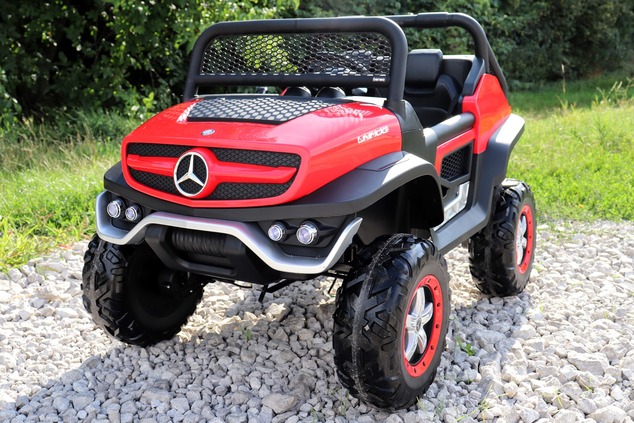 Electric Ride-On Toy Car Mercedes-Benz UNIMOG - White, 2.4Ghz Remote controller, 4 X 4, two-seats, S