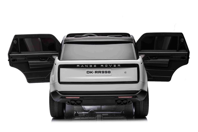 Electric Ride-on car Range Rover Model 2023, Two Seater, White, Leatherette Seats, Radio with USB In