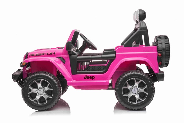Electric Ride-On JEEP Wrangler, Pink, Double Leather Seat, Radio with Bluetooth and USB Input, 4x4 D