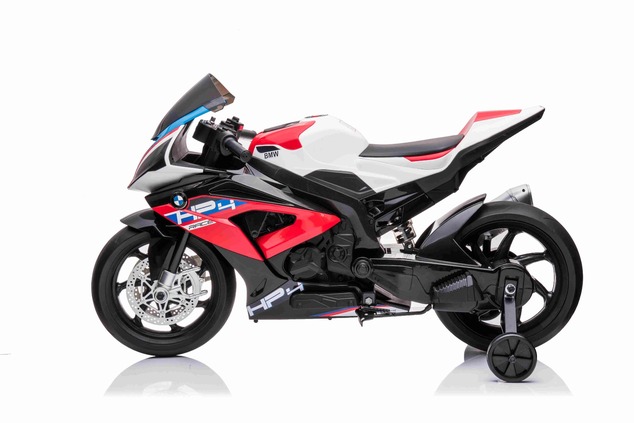 Electric Motorbike BMW HP4 RACE 12V, Licensed,  red, 12V battery, EVA soft wheels, 2 x 35W Engines, 