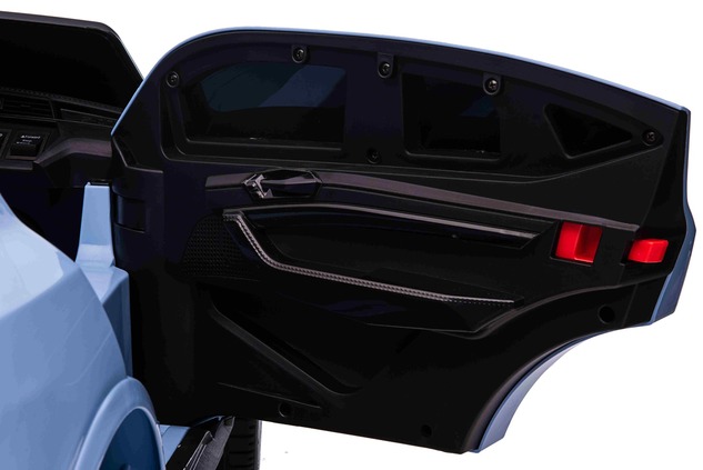 Electric Ride-on car Audi E-tron Sportback 12V, blue, wide single seat with three-point seat belt, 2