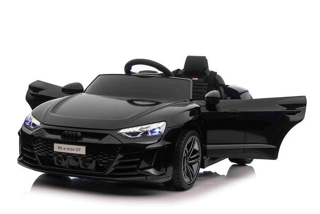 Electric Ride-on car Audi RS E-tron GT 12V, black, wide single seat, 2.4 GHz remote control, USB / A