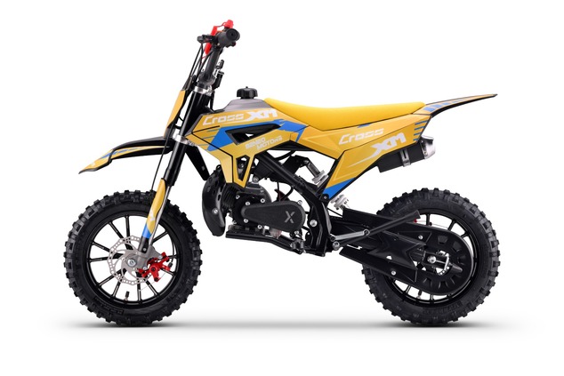 Kids Petrol Dirt Bike 50cc | Beneo Motors CROSS XM Yellow | Ages 4–8 | Speed Limiter