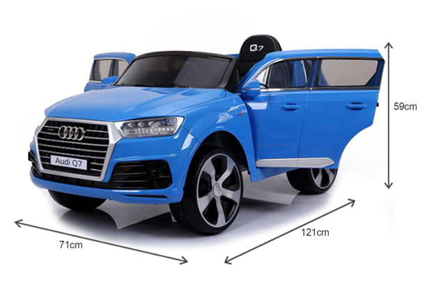 Auto elettrica per bambini Audi Q7 Quattro 12V | Blu verniciato | Modello con licenza ufficiale | Ba
