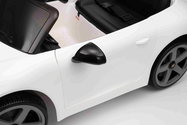 Electric Ride-on car RUF GT 12V, white, Opening doors, 2.4 GHz remote control, LED lights front and 