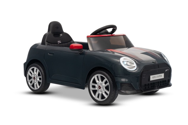 Electric Ride-on car Mini Cooper 12V, black, MP3 Player with USB and Bluetooth connection, 2.4 GHz r