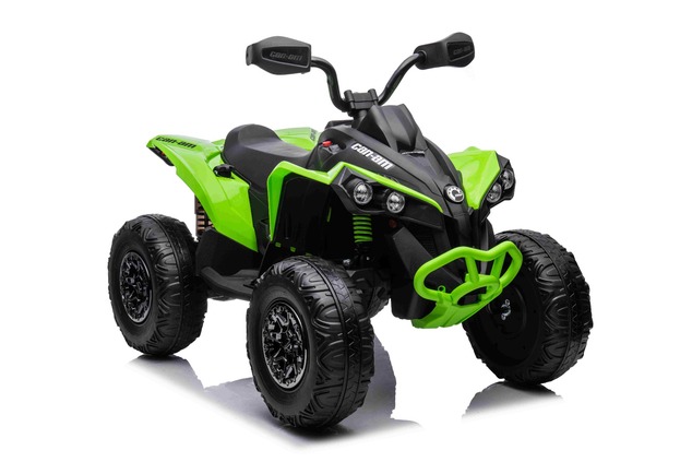 Can-am Renegade electric Ride-on quad, green, single seater, front and rear suspension, LED lights, 
