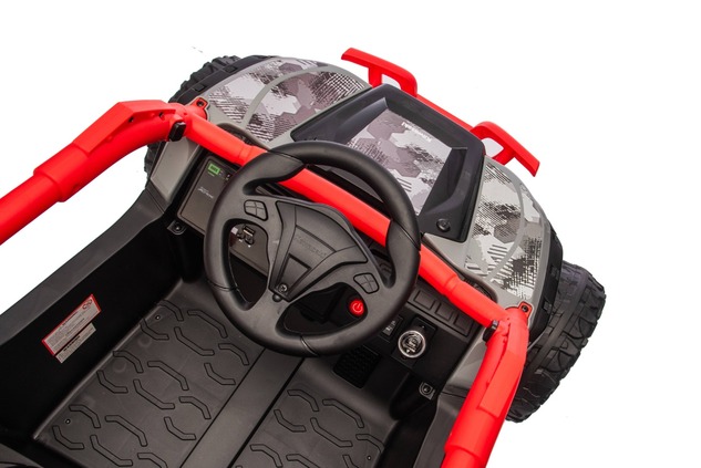 Electric Ride-on car Kawasaki TERYX KRX 1000 12V, red, single seat, rear axle suspension, 2.4 Ghz re