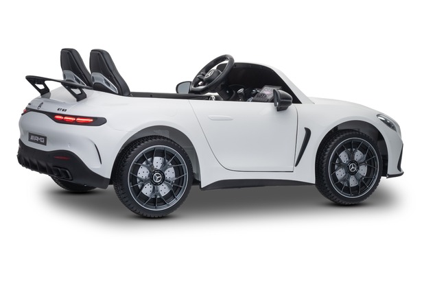 Electric Ride-on car Mercedes GT63 AMG 24V with 4x4 drive, white, Two-seater, Adjustable driver's se