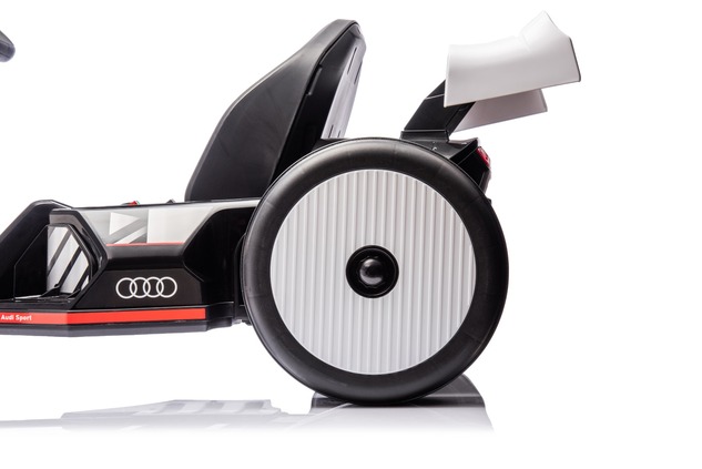 Licensed ride-on Drift Kart AUDI 24V, white, LED lights, 2 x 150W Motor, Drift mode with a speed of 