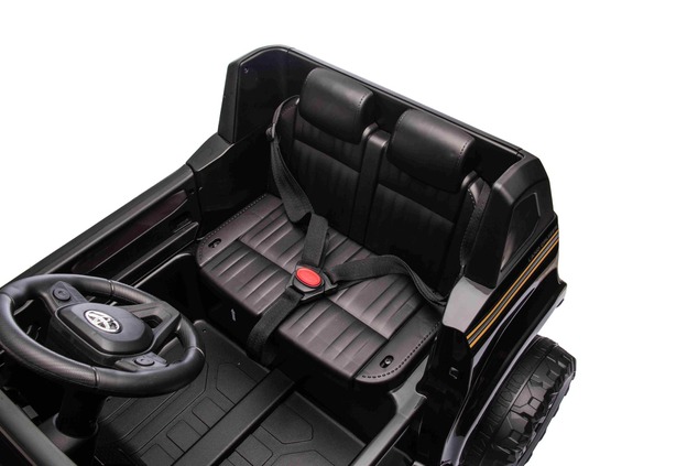 Electric ride-on car Toyota Landcruiser 12V, black, wide single seat, 2.4 GHz remote control, USB / 