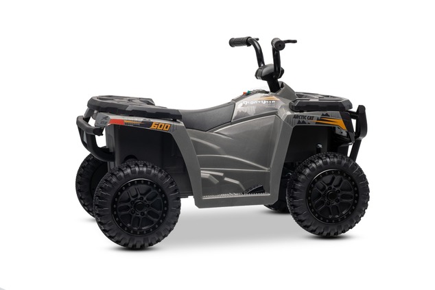 Licensed electric Ride-on quad Arctic Cat 12V with rear wheel drive, grey, LED lights, Lithium batte