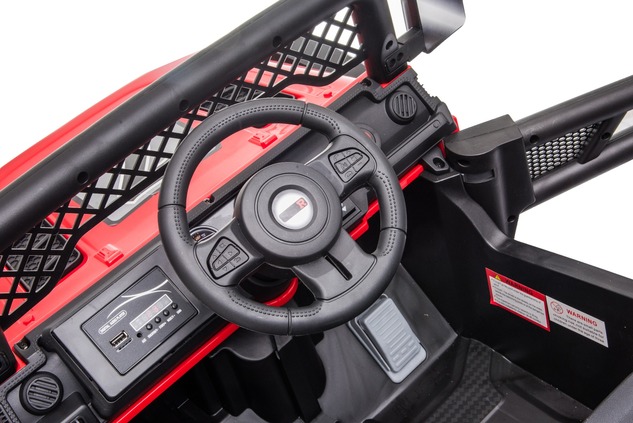 All Ride electric car with rear-wheel drive, red, 12V battery, High chassis, wide seat, Suspension o
