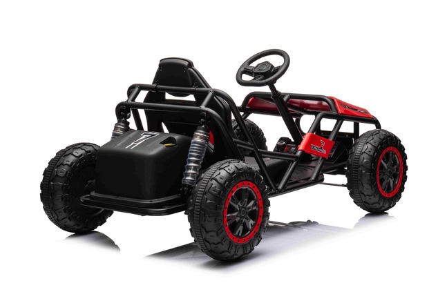 Electric Ride-on SPORT-CART 24V, red, Soft EVA wheels, Leatherette seat, 2 x 50W Motor, 24V Battery,
