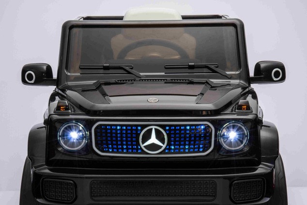 Electric Ride-on car Mercedes-Benz EQG 12V, black, LED underlighted body parts, Functional front and