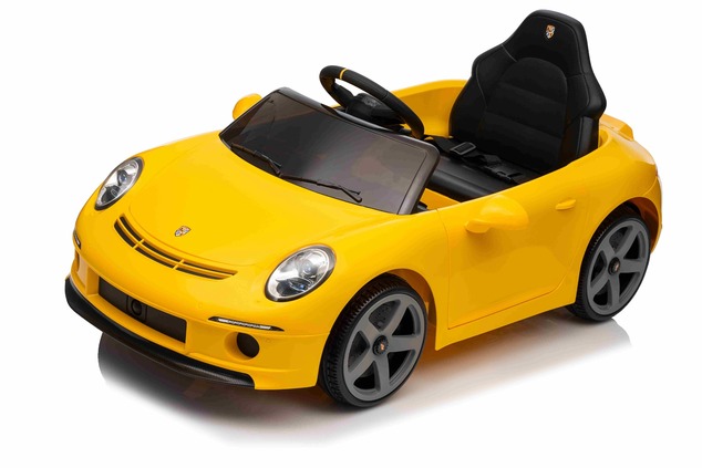 Electric Ride-on car RUF GT 12V, yellow, Opening doors, 2.4 GHz remote control, LED lights front and