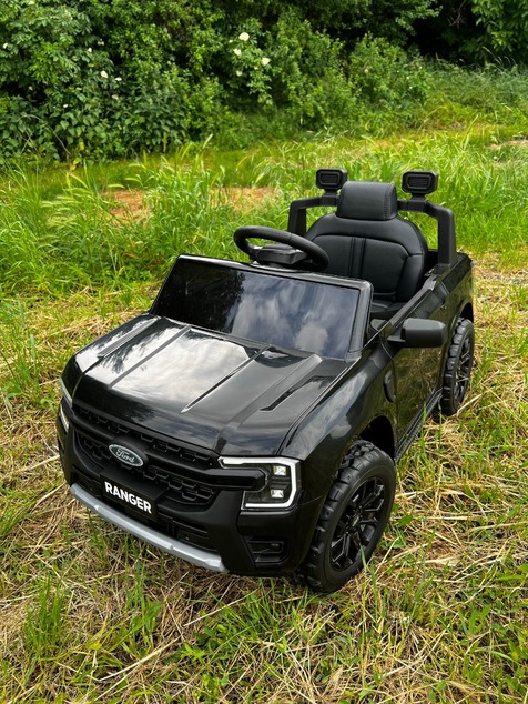 Electric Ride-on car FORD 707 12V, black, Leather seat, 2.4 GHz remote control, Bluetooth / USB Inpu