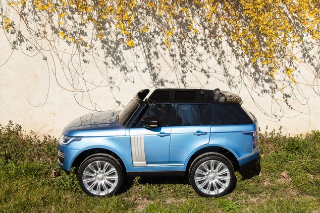 Electric Ride-On Range Rover, Blue Painted, Double Leather Seat, LCD Display with USB Input, 4x4 Dri