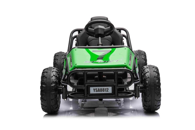 Electric Ride-on SPORT-CART 24V, green, Soft EVA wheels, Leatherette seat, 2 x 50W Motor, 24V Batter