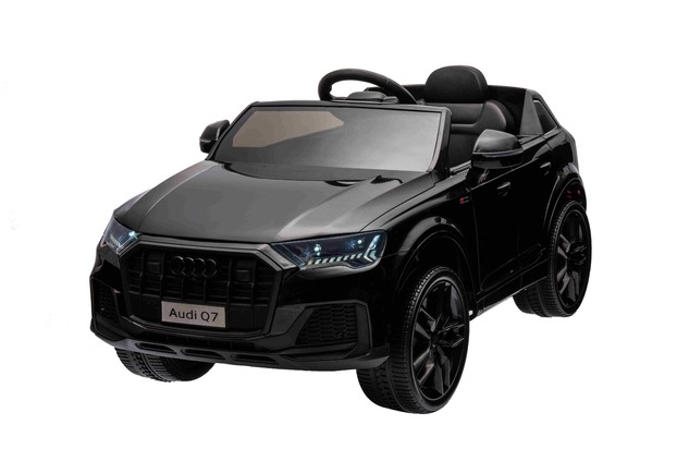 Auto elettrica per bambini Audi Q7 nero, monoposto, sospensione indipendente, batteria 12V, telecoma