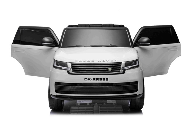 Electric Ride-on car Range Rover Model 2023, Two Seater, White, Leatherette Seats, Radio with USB In