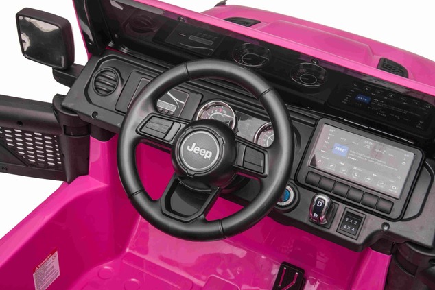 Electric Ride-On JEEP Wrangler, Pink, Double Leather Seat, Radio with Bluetooth and USB Input, 4x4 D