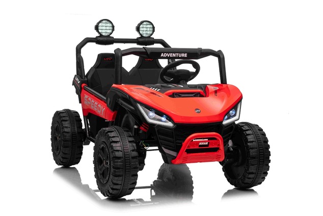 Electric Ride-on car T-REX Ride 4x4 Two-seater 24V, red, MP3 Player with USB/AUX input, 4x4 drive, L