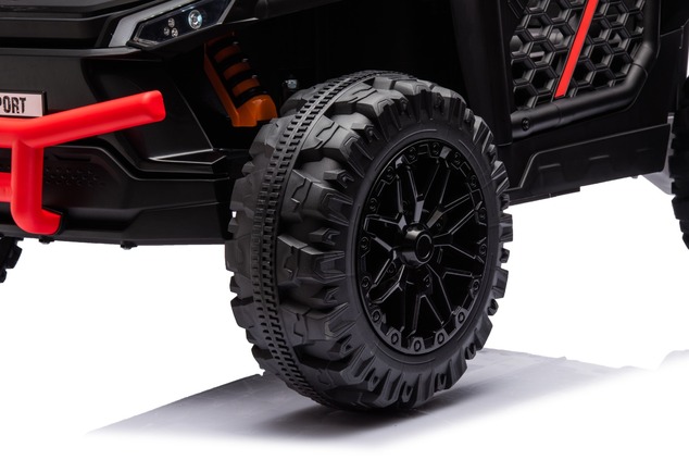 Electric ride-on car UTV Small 12V, black, Rear wheel drive, 12V battery, Plastic wheels, Wide doubl