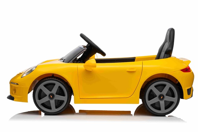 Electric Ride-on car RUF GT 12V, yellow, Opening doors, 2.4 GHz remote control, LED lights front and