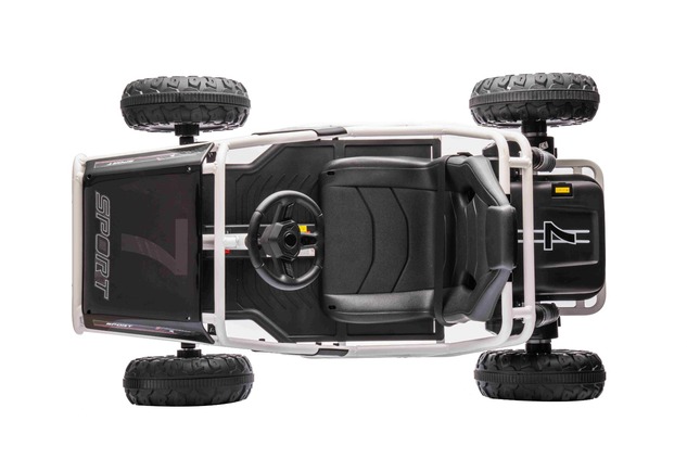 Electric Ride-on SPORT-CART 24V, black, Soft EVA wheels, Leatherette seat, 2 x 50W Motor, 24V Batter