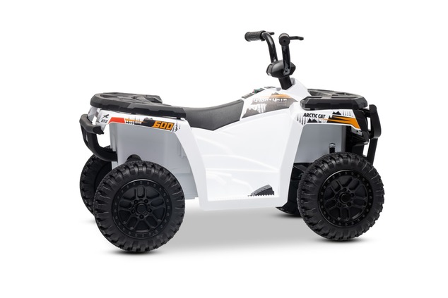 Licensed electric Ride-on quad Arctic Cat 12V with rear wheel drive, white, LED lights, Lithium batt