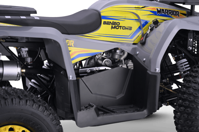 Kids Petrol Quad 125cc | Beneo Motors Warrior Yellow | Ages 8+ | Reverse Gear &amp; Speed Limiter