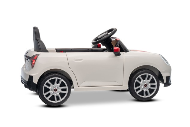 Electric Ride-on car Mini Cooper 12V, white, MP3 Player with USB and Bluetooth connection, 2.4 GHz r