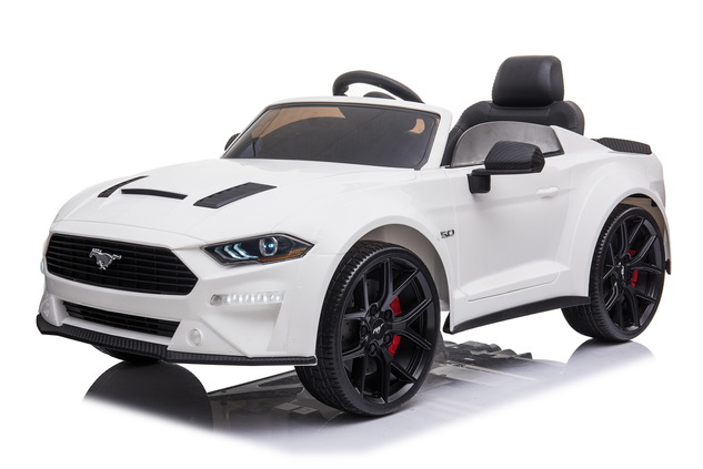 Drift electric ride-on car Ford Mustang 24V, white, Smooth Drift wheels, 2 x 775W Engines, Drift mod