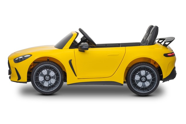 Electric Ride-on car Mercedes GT63 AMG 24V with 4x4 drive, yellow, Two-seater, Adjustable driver's s