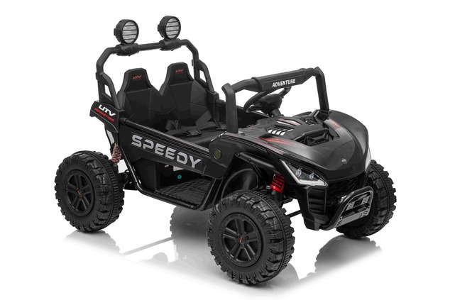 Electric Ride-on car T-REX Ride 4x4 Two-seater 24V, black, MP3 Player with USB/AUX input, 4x4 drive,