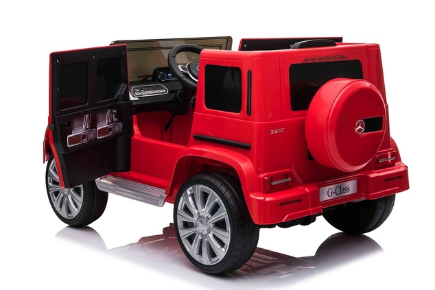 Electric Ride-on car Mercedes G500 12V, red, 2.4 GHz remote control, USB / SD Input, Rear suspension