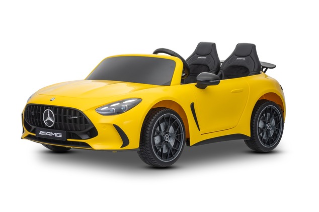 Electric Ride-on car Mercedes GT63 AMG 24V with 4x4 drive, yellow, Two-seater, Adjustable driver's s