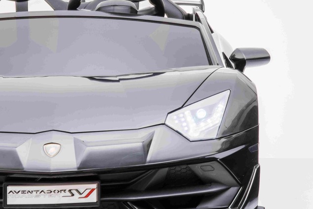 Electric Ride on Car Lamborghini Aventador 12V for two users, Black, Vertical opening doors, 2 x 12V