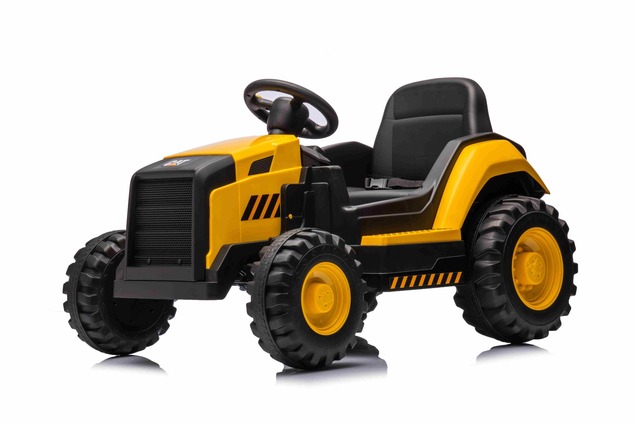 Licensed Caterpillar Electric Excavator, Single Seat, Yellow, USB Input on MP3 Player, Rear Drive wi