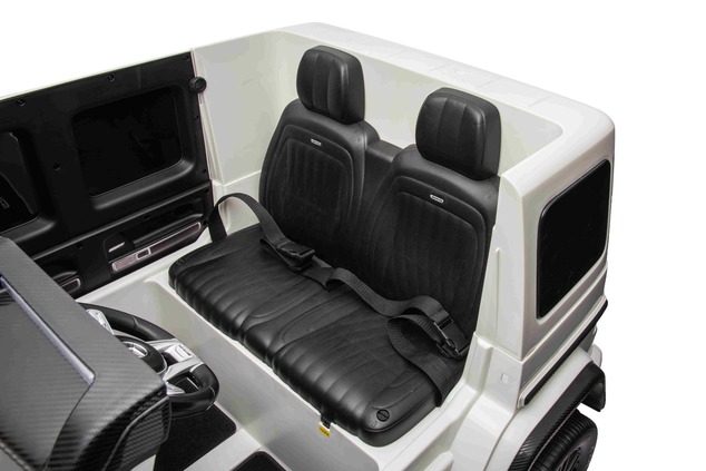 Electric Ride-on car Mercedes-Benz G63 AMG 4x4² Two-seater 12V, white, MP3 Player with USB/AUX input