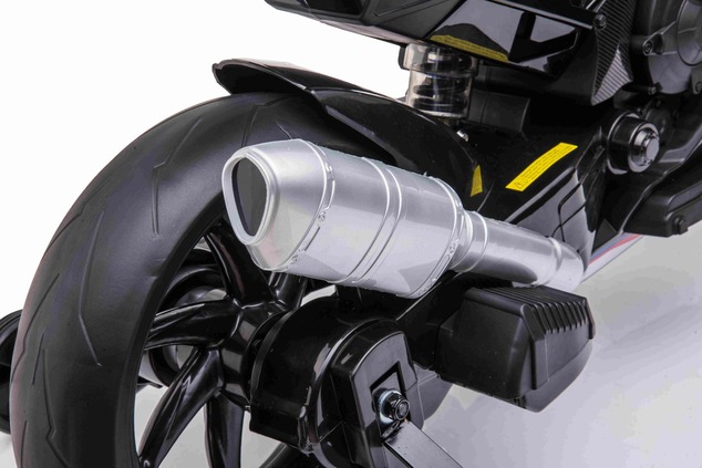 Electric Motorbike BMW HP4 RACE 12V, Licensed, white, 12V battery, EVA soft wheels, 2 x 35W Engines,
