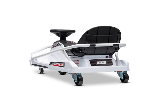 Beneo Motors Drift Electric Go-Kart 24V, White, 300W Brushless Motor, Lithium Battery, Drift Mode wi