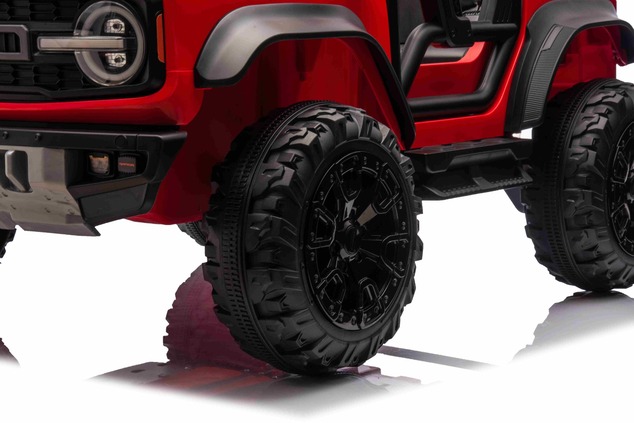 Ford Bronco XL elektrische kinderauto met achterwielaandrijving, gelicentieerd (tweezitter), rood, l