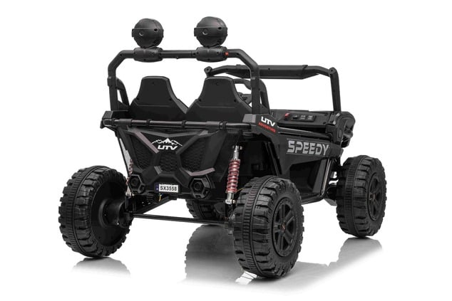Electric Ride-on car T-REX Ride 4x4 Two-seater 24V, black, MP3 Player with USB/AUX input, 4x4 drive,